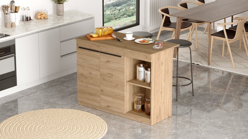 Home Canvas Aurora Kitchen Island, Sepet - Image 4
